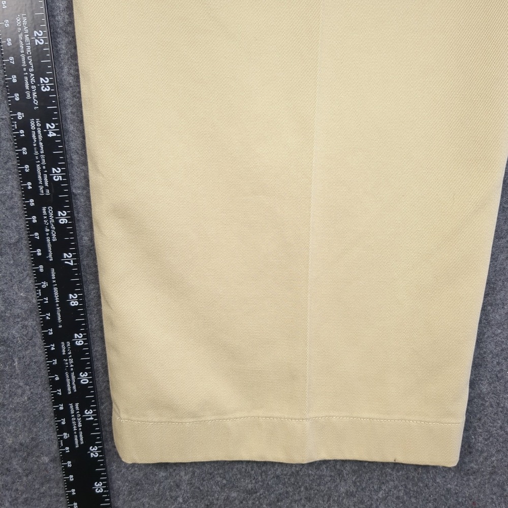 LL Bean Classic Fit Pleated Chinos Mens 42x32 Khaki Tan Cotton Pants - Picture 11 of 14